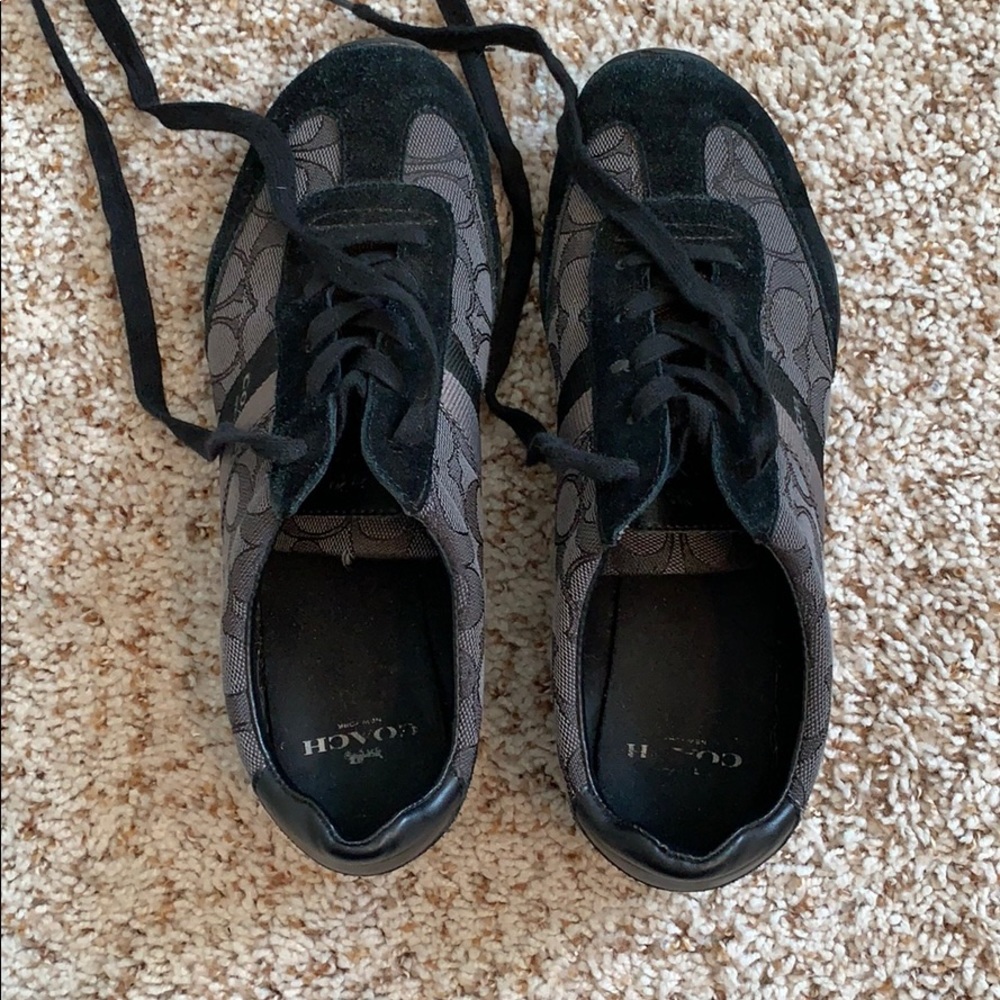 Coach black tennis shoes